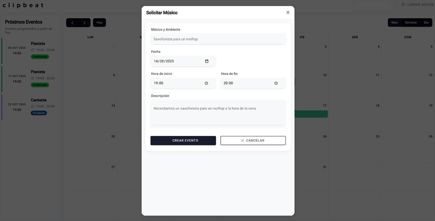 2. Especifica el horario, estilo, y cualquier otro detalle